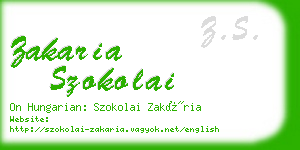 zakaria szokolai business card